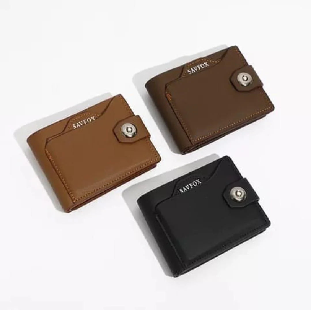 Men’s PU Leather Slim Wallet – Premium Bifold Design (Brown / Black / Beige)