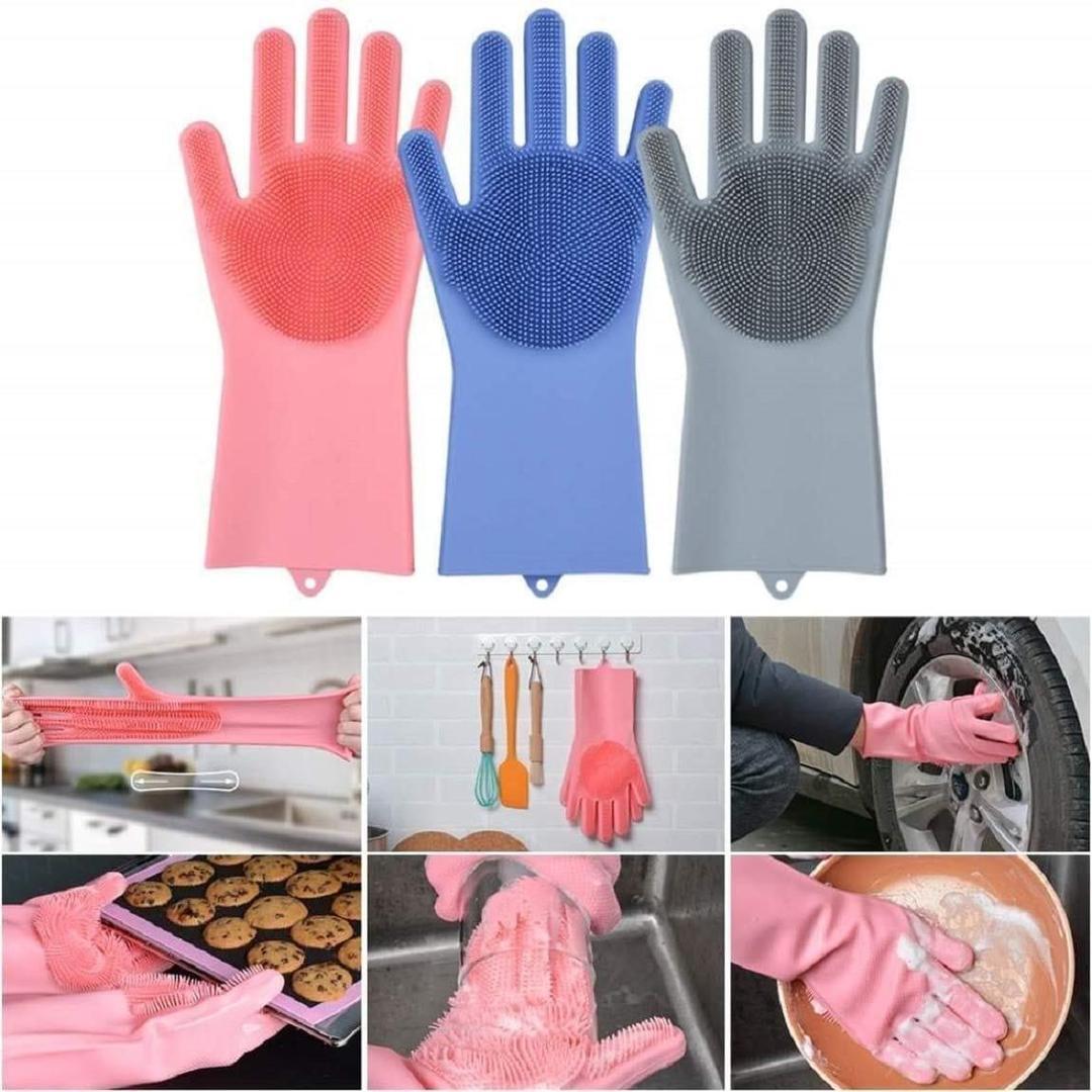 Silicone Dish Washing Gloves for Kitchen Cleaning