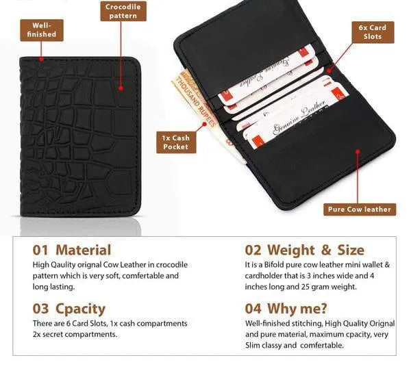 Men's Multicolor Leather Wallet with Card Slots