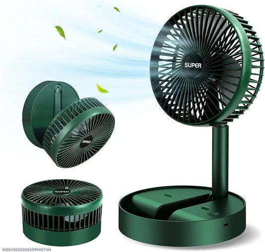 Rechargeable Green Desk Fan with USB Base