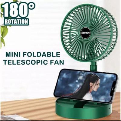 Rechargeable Green Desk Fan with USB Base