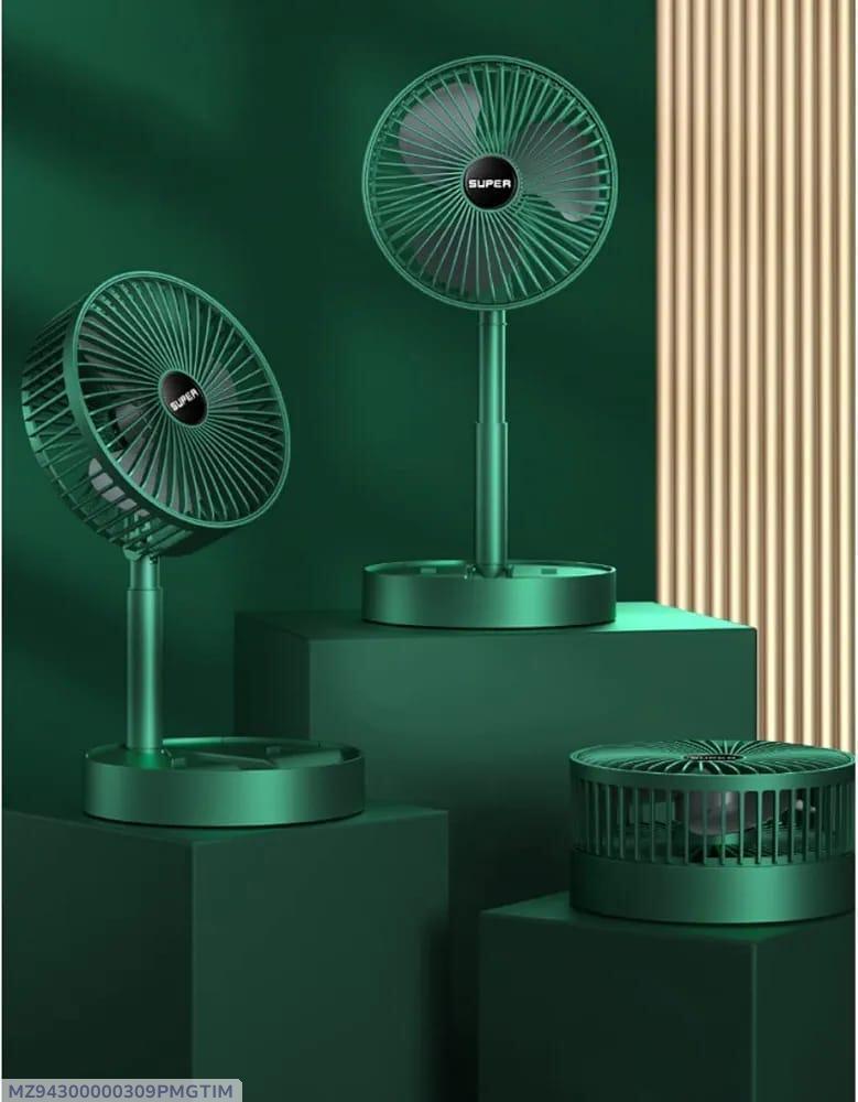 Rechargeable Green Desk Fan with USB Base