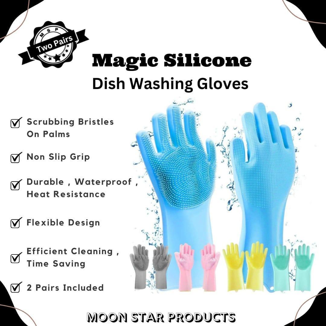 Silicone Dish Washing Gloves for Kitchen Cleaning