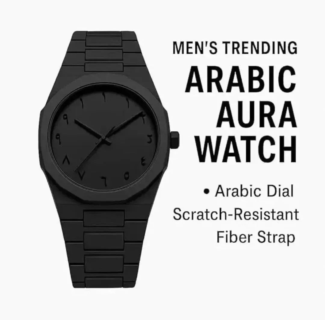 Men’s Black Carbon Fiber Analog Watch – Premium Imported Luxury Style