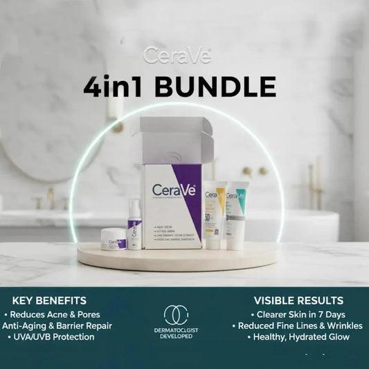 CeraVe 4-in-1 Whitening Facial Kit – Professional Hydration & Brightening System (All Skin Types)